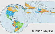 Political Location Map of the area around 18° 21' 26" N, 72° 10' 30" W