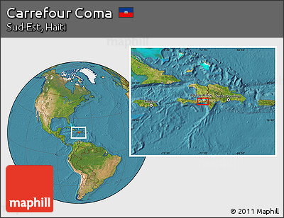 Satellite Location Map of Carrefour Coma