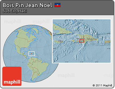 Savanna Style Location Map of Bois Pin Jean Noël, hill shading