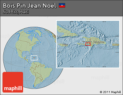 Savanna Style Location Map of Bois Pin Jean Noël, hill shading