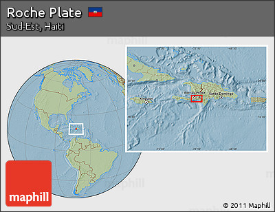 Savanna Style Location Map of Roche Plate, hill shading
