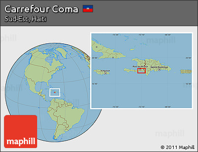 Savanna Style Location Map of Carrefour Coma