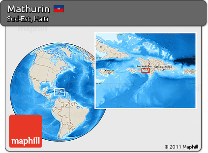 Shaded Relief Location Map of Mathurin
