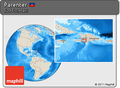 Shaded Relief Location Map of Parenter