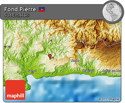 Physical Map of Fond Pierre