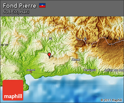 Physical Map of Fond Pierre