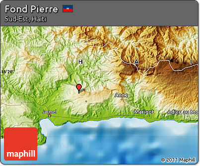 Physical Map of Fond Pierre