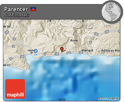 Shaded Relief Map of Parenter