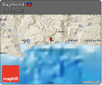 Shaded Relief Map of Raymond