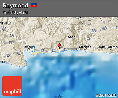 Shaded Relief Map of Raymond