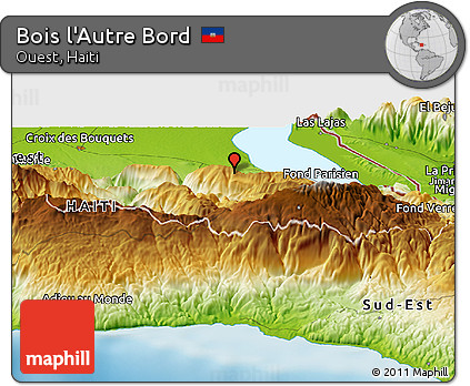 Physical Panoramic Map of Bois L'Autre Bord