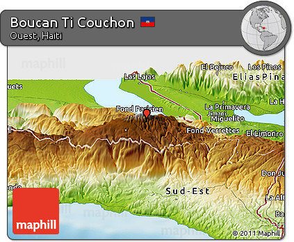 Physical Panoramic Map of Boucan Ti Couchon