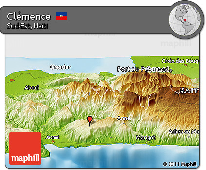 Physical Panoramic Map of Clémence
