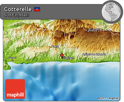 Physical Panoramic Map of Cotterelle