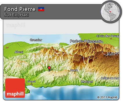 Physical Panoramic Map of Fond Pierre
