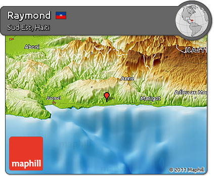 Physical Panoramic Map of Raymond