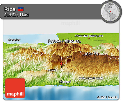 Physical Panoramic Map of Rica