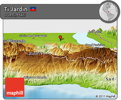 Physical Panoramic Map of Ti Jardin