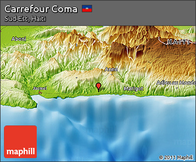 Physical Panoramic Map of Carrefour Coma
