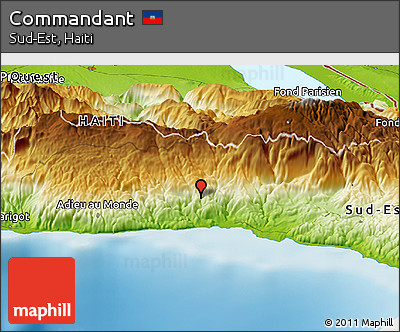 Physical Panoramic Map of Commandant