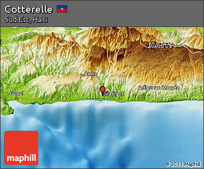 Physical Panoramic Map of Cotterelle