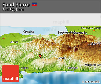 Physical Panoramic Map of Fond Pierre