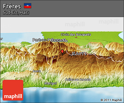 Physical Panoramic Map of Frères