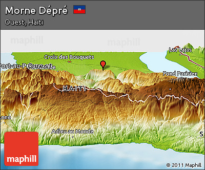 Physical Panoramic Map of Morne Dépré