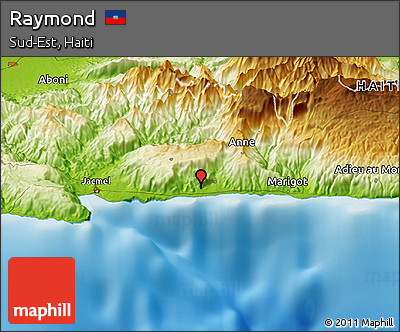 Physical Panoramic Map of Raymond