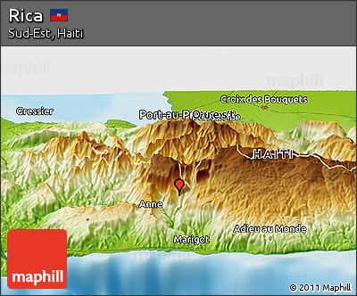Physical Panoramic Map of Rica