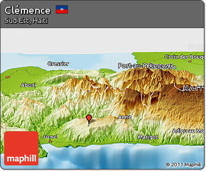Physical Panoramic Map of Clémence
