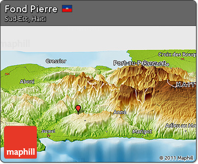 Physical Panoramic Map of Fond Pierre