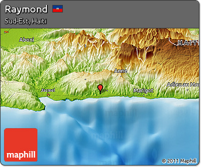 Physical Panoramic Map of Raymond