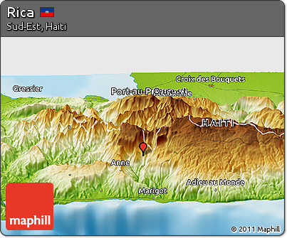 Physical Panoramic Map of Rica