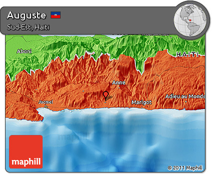 Political Panoramic Map of Auguste