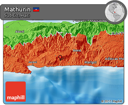 Political Panoramic Map of Mathurin