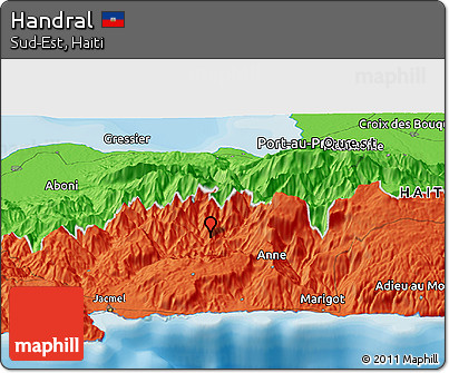 Political Panoramic Map of Handral