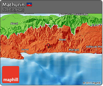 Political Panoramic Map of Mathurin