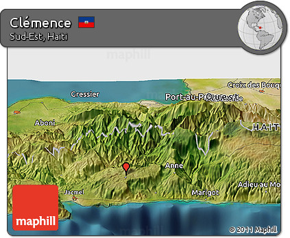 Satellite Panoramic Map of Clémence