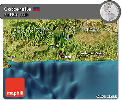 Satellite Panoramic Map of Cotterelle