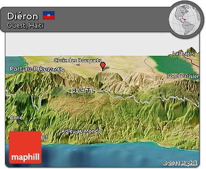 Satellite Panoramic Map of Diéron