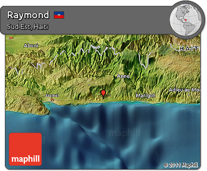 Satellite Panoramic Map of Raymond