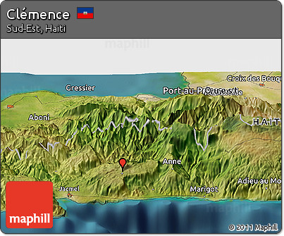 Satellite Panoramic Map of Clémence