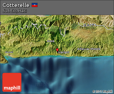 Satellite Panoramic Map of Cotterelle