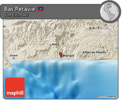 Shaded Relief Panoramic Map of Bas Petavie