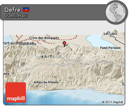 Shaded Relief Panoramic Map of Defre