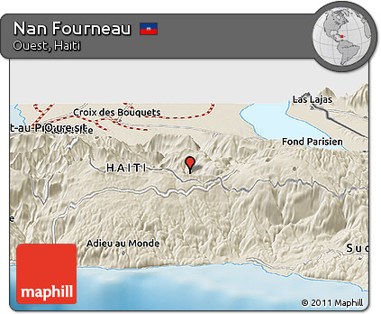 Shaded Relief Panoramic Map of Nan Fourneau