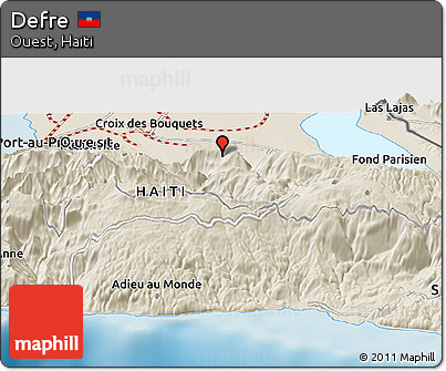 Shaded Relief Panoramic Map of Defre
