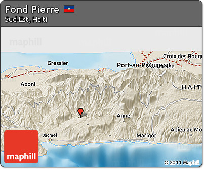 Shaded Relief Panoramic Map of Fond Pierre