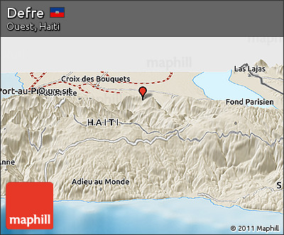 Shaded Relief Panoramic Map of Defre